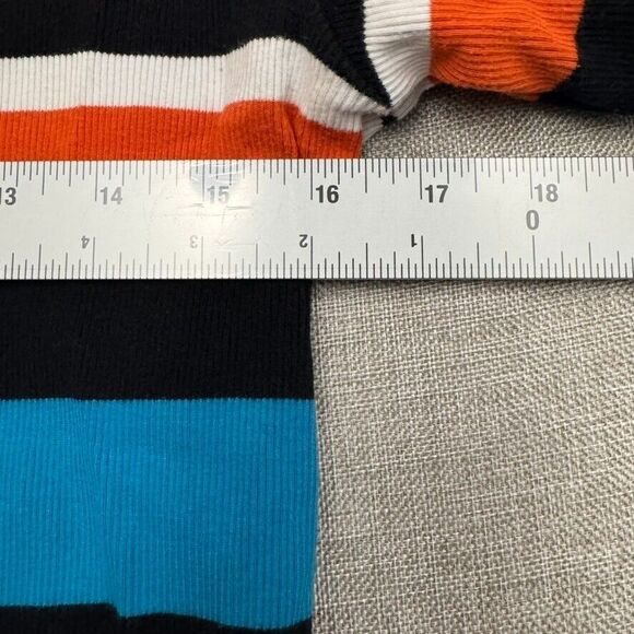 Lauren Ralph Lauren XL Striped Knit Top 3/4 Sleeve Cotton Button Shoulder Fitted - Picture 8 of 9